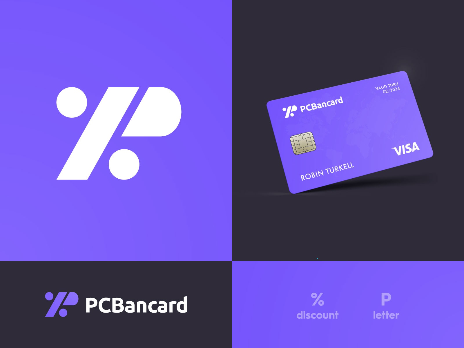 PC Bancard - Brand Identity Design typography design smart mark letter.jpg