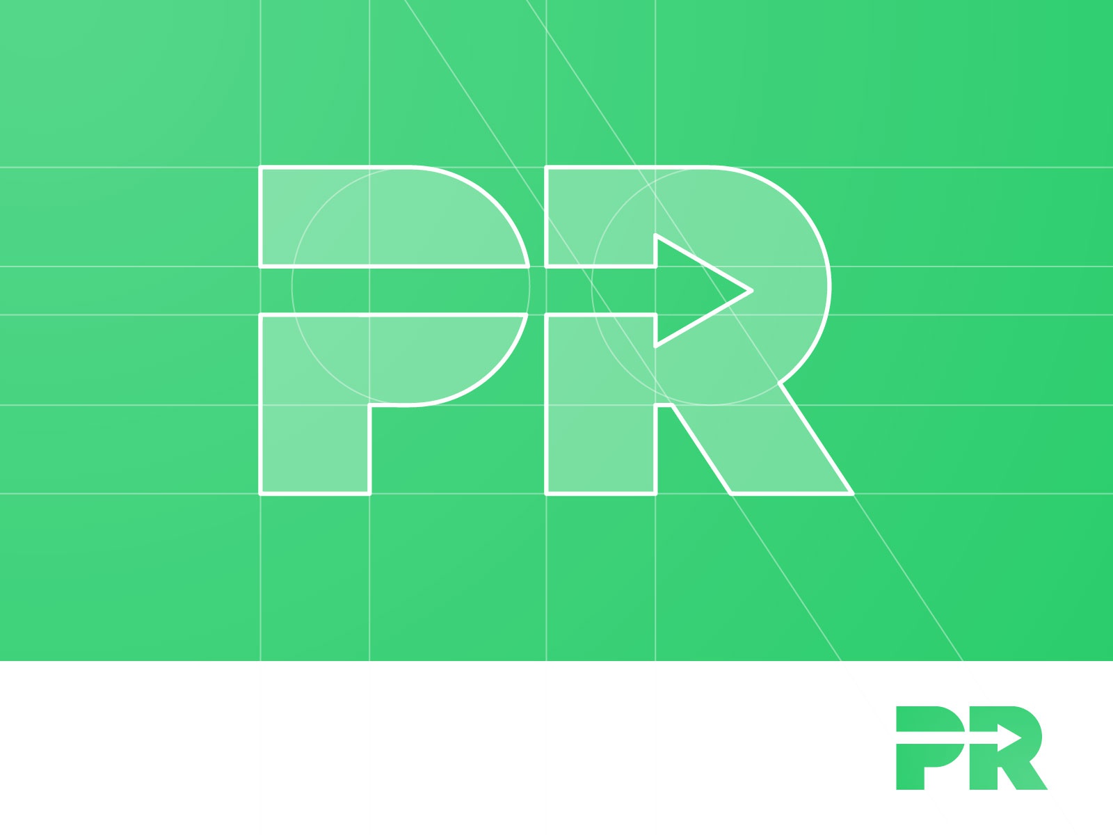 PR forward arrow, monogram, negative space logo symbol icon pr r p for.jpg