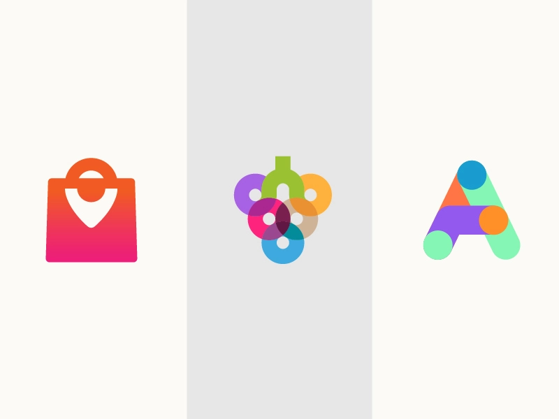 behance - logotype random shooping wine gradient minimal design brand.webp