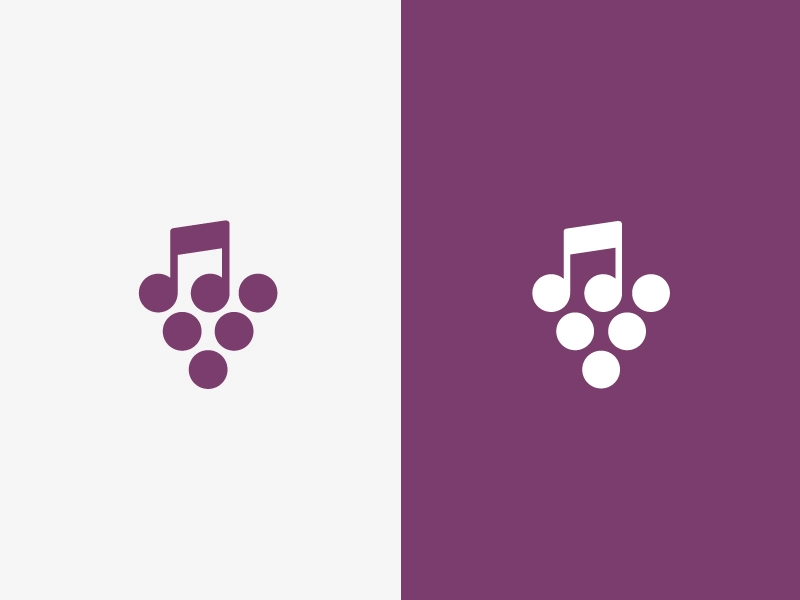 grape fun - minimal music vin design grape logo.webp
