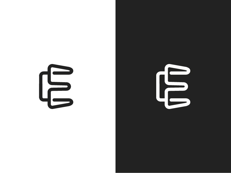 Letter E - minimal brand logotype icons apps logo letter e monogram.jpg