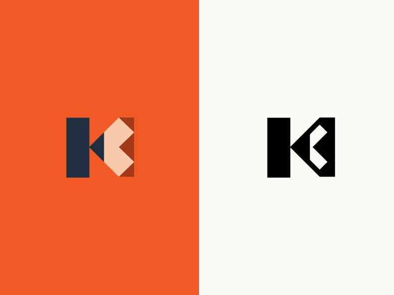 Letter K - Pencil pencil gradient minimal design brand logotype monogr.jpg