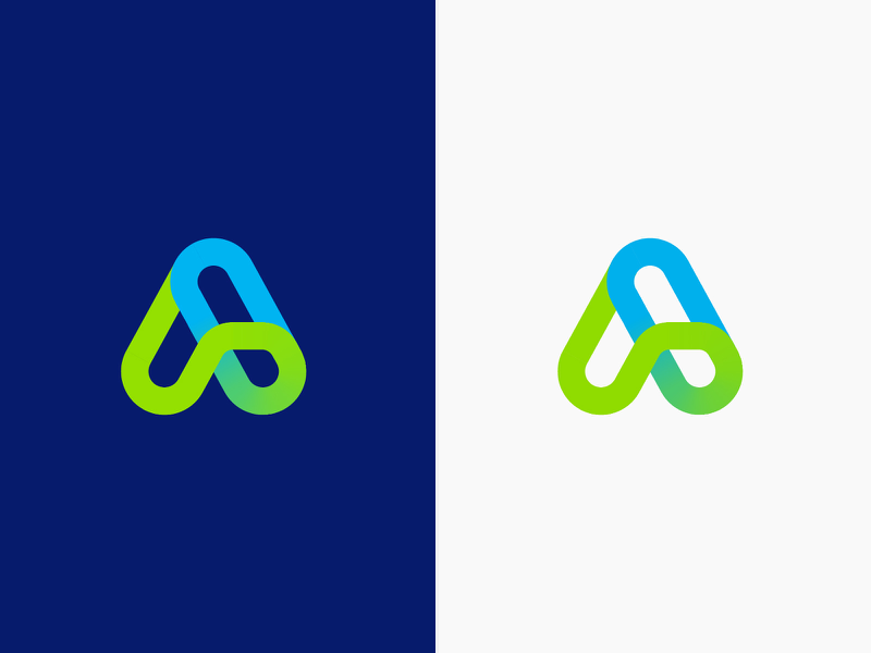 Logo A a round fun gradient brand logotype design monogram letter mini.webp