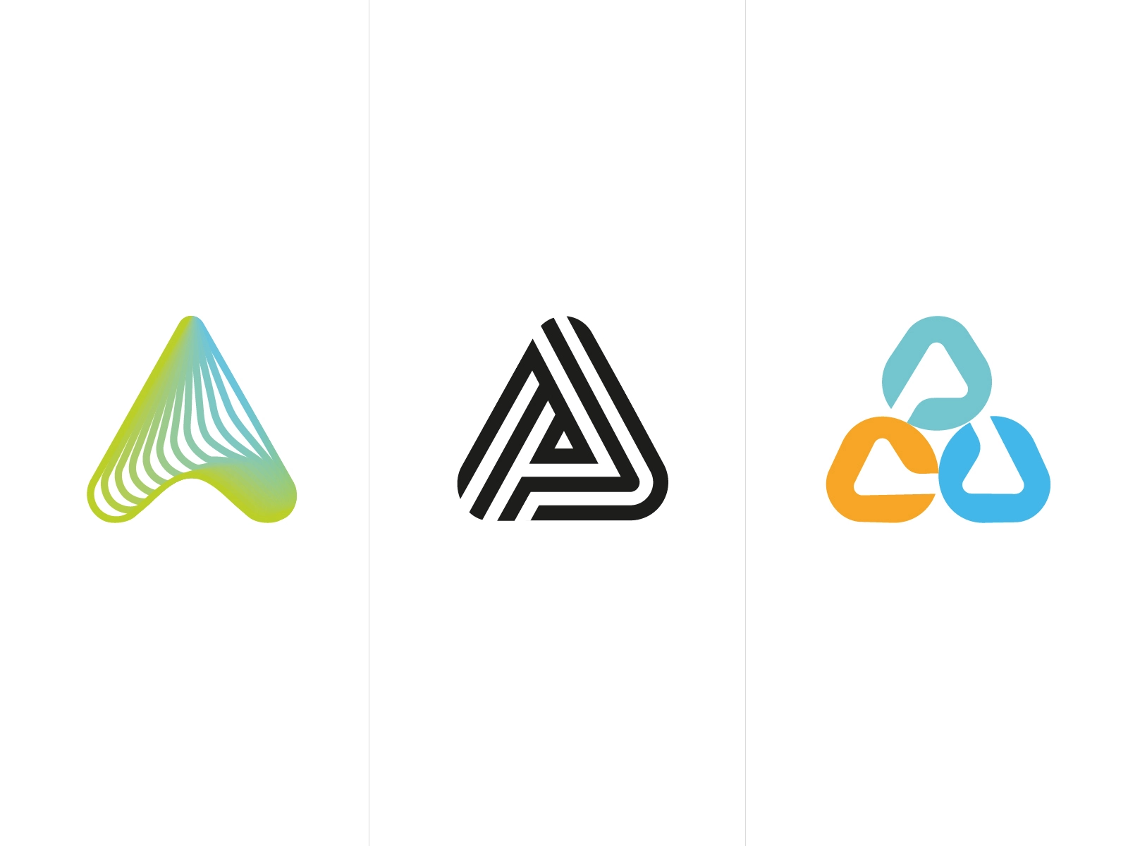 logo A fun part1 a gradient brand logotype design monogram letter mini.webp