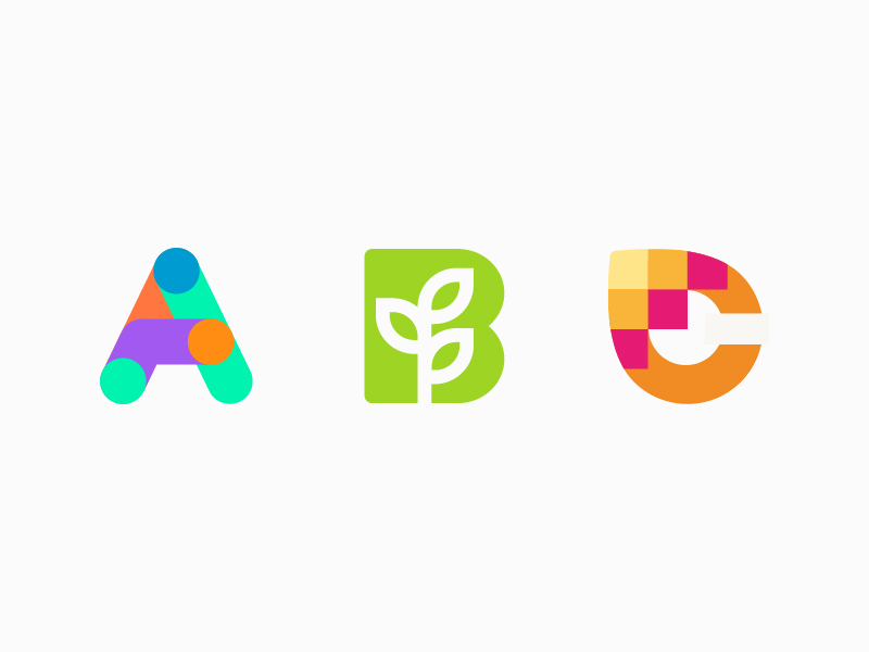 logo ABC gradient minimal design brand logotype c monogram b a letter.webp