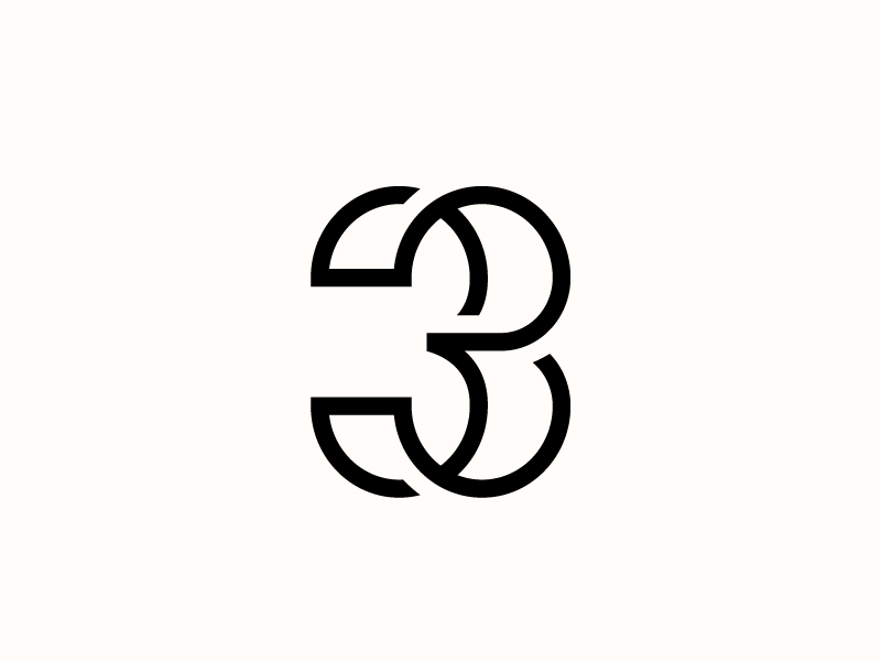 Trois 3 typography vector three 3 brand logotype design monogram lette.webp