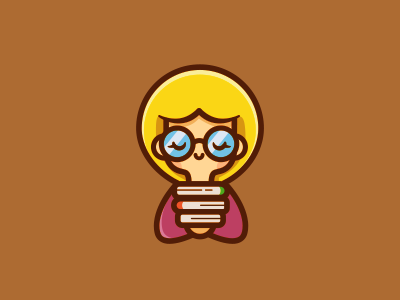 A Brilliant Student colorful outline lightbulb cute nerd clever study.png
