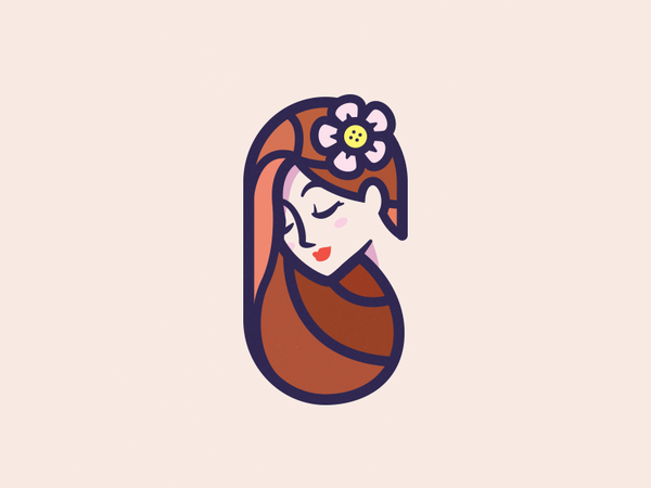 Beauty woman illustration cpuentes identity cute clean logo branding m.png