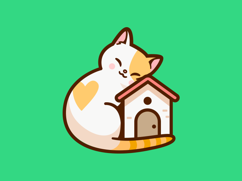 Cat Shelter adopt friend animal cute love home branding brand illlustr.png