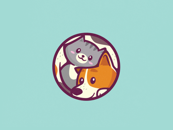 Cat  Dog cute colorful branding logo mark brand animal love rescue cat.png