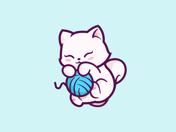 Cat! animal character friendly cartoon fun identity illustration blue.png