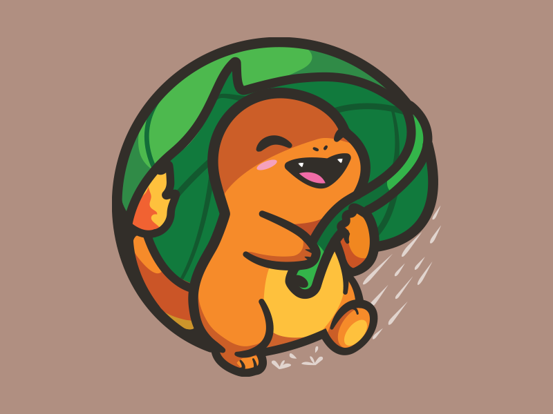 Charmander sketch love water drop playful walking cartoon nintendo dra.png