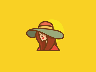 Girl woman beach illustration beauty sun icon logo fashion girl.png