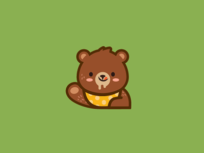 Hungry Little Bear smile cute child baby food bear icon logo.png