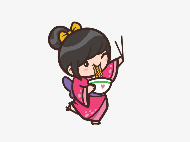 Ichiban Ramen heart outline kawaii funny bowl identity brand logo fun.png