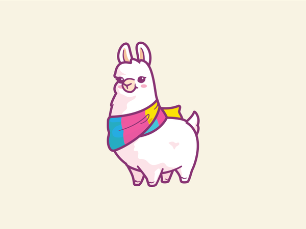 Llama Prints cartoon cartoonish alpaca brand branding identity fluffy.png