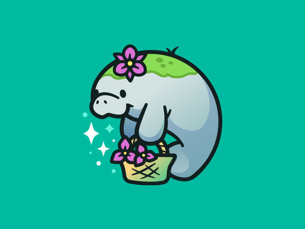 Manatee v.2 illustration stars child cartoon fun outline identity flow.png