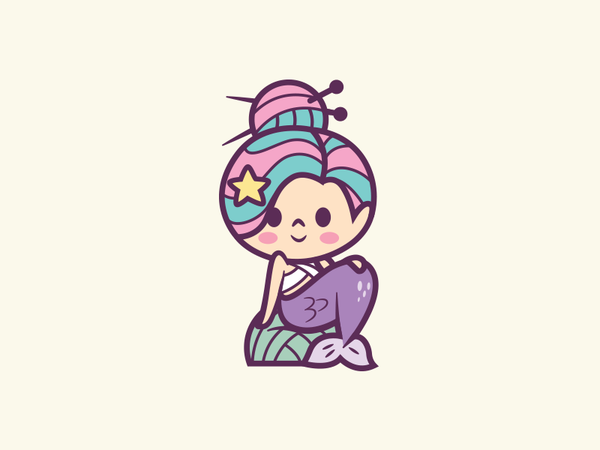 Mermaid happy mark smart yarn needle identity natural children kids lo.png