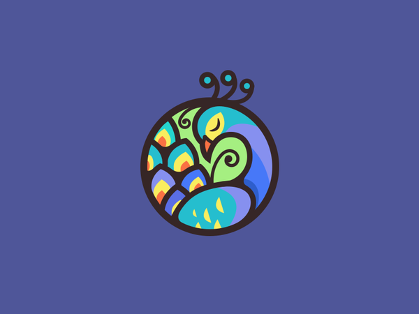 Peacock nature cute art peacock animal colorful icon mark brand logo i.png
