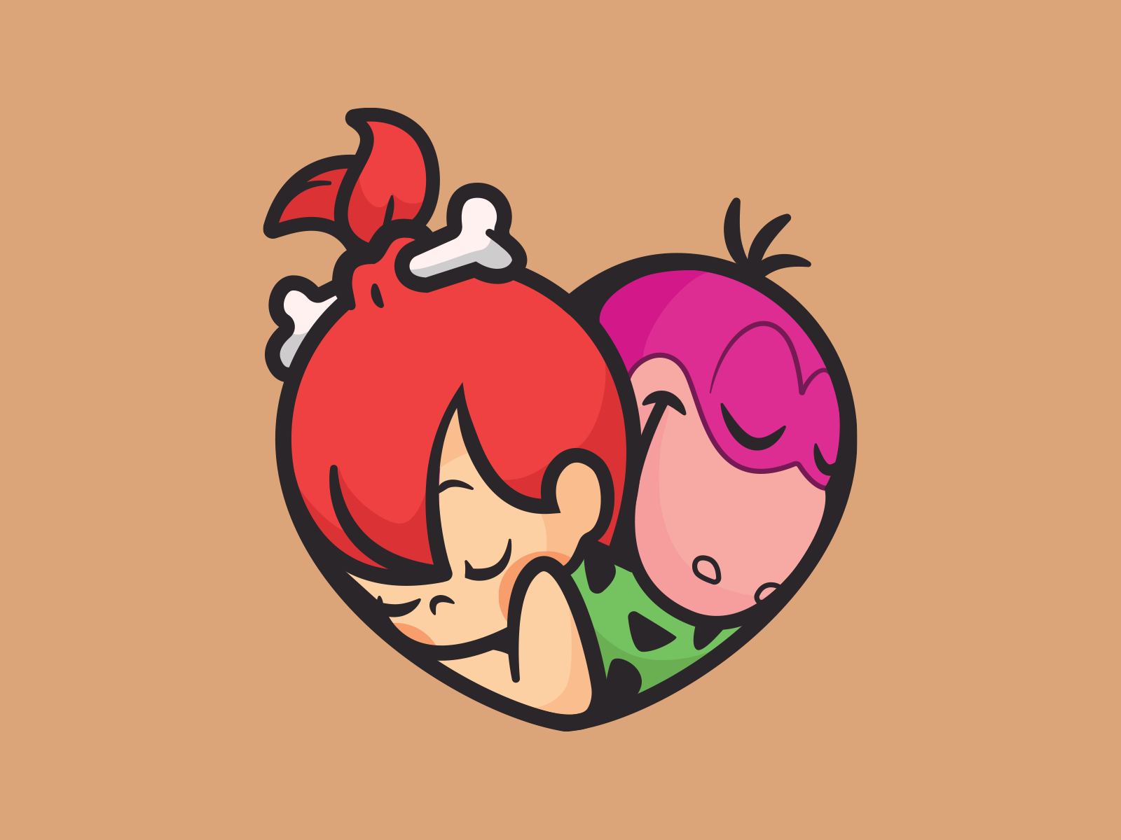 Pebbles and Dino classic fan art fred cartoon network logo illustratio.png