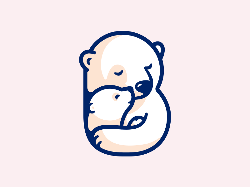 Polar Love badge letter cute smile b child children vector branding il.png