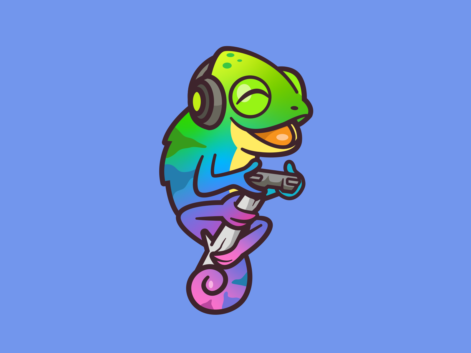 Polychromica cartoon mascot happy playful illustration online fun iden.png
