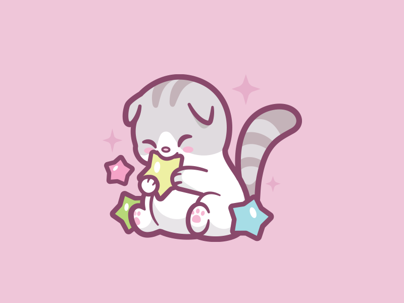 Rice Kitty playful animal cartoon mascot white scottish fold cute smil.png