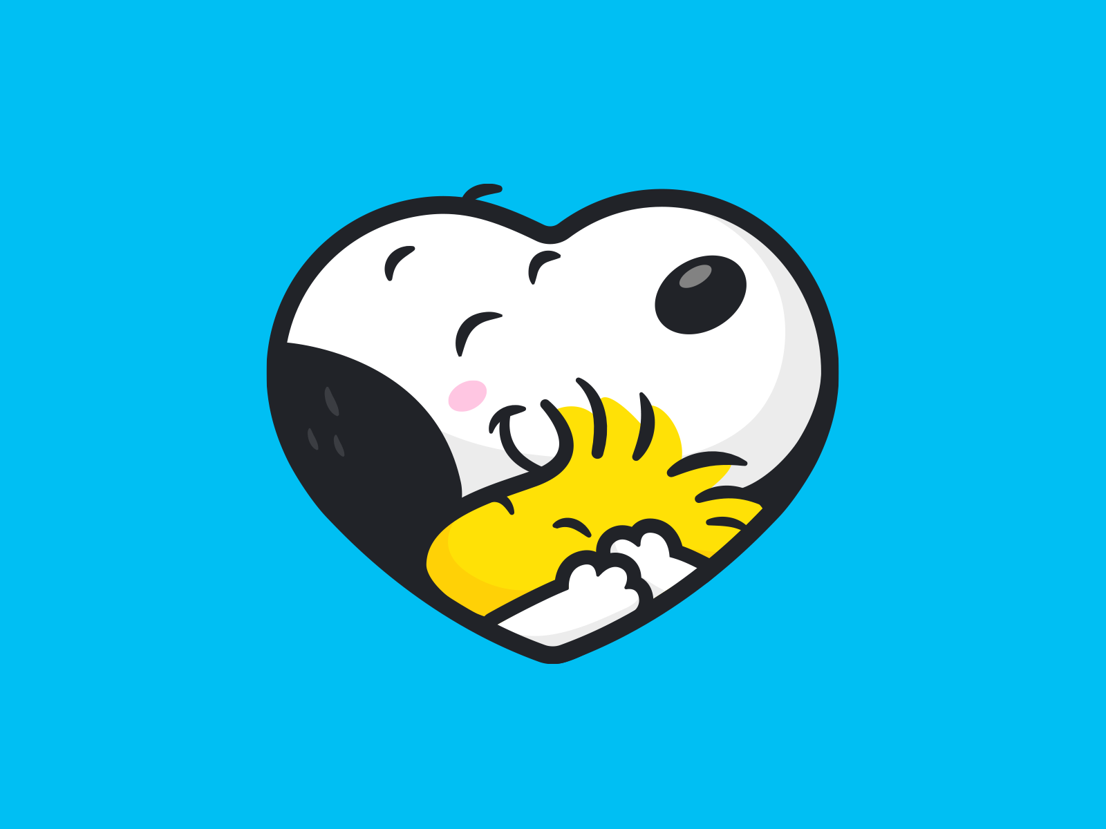 Snoopy  Woodstock  peanuts snoopy lover comic illustration love logo h.png