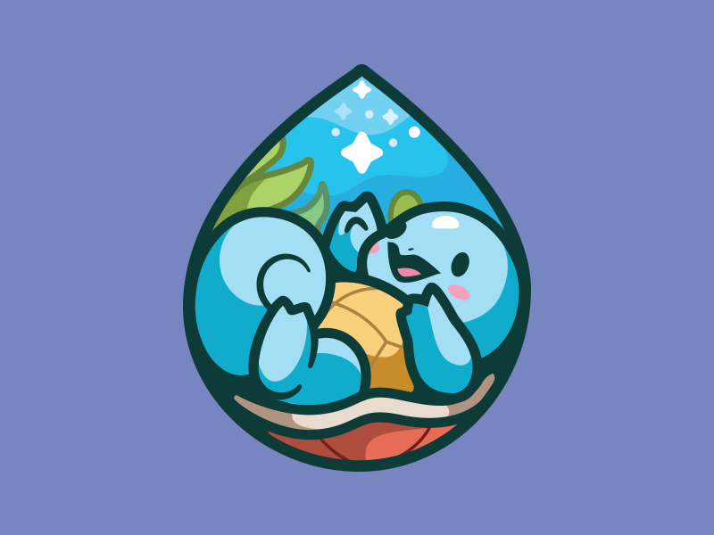 Squirtle squirtle illustration love star character underwater smile se.png