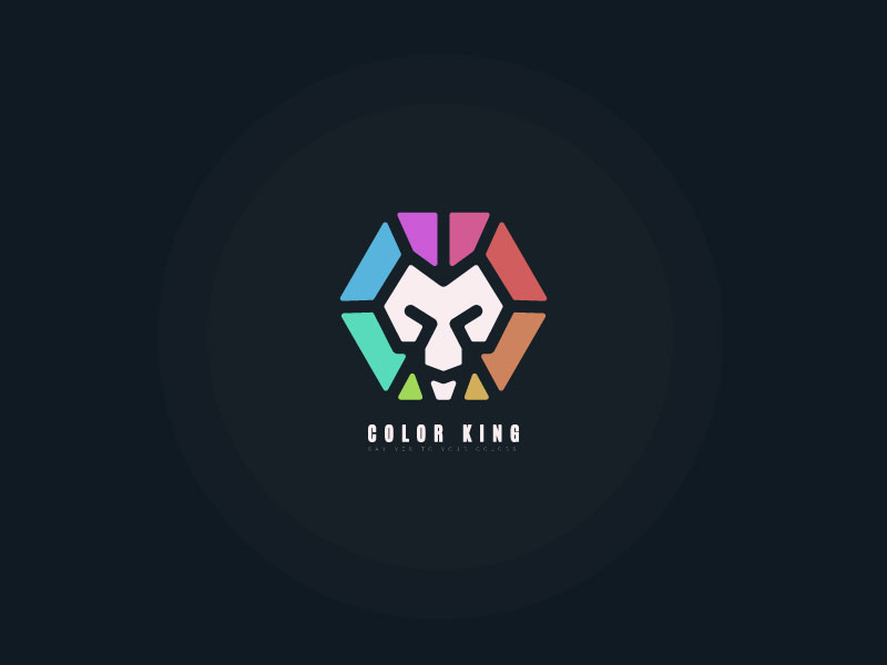 Color King creative wild colors animal lion.webp