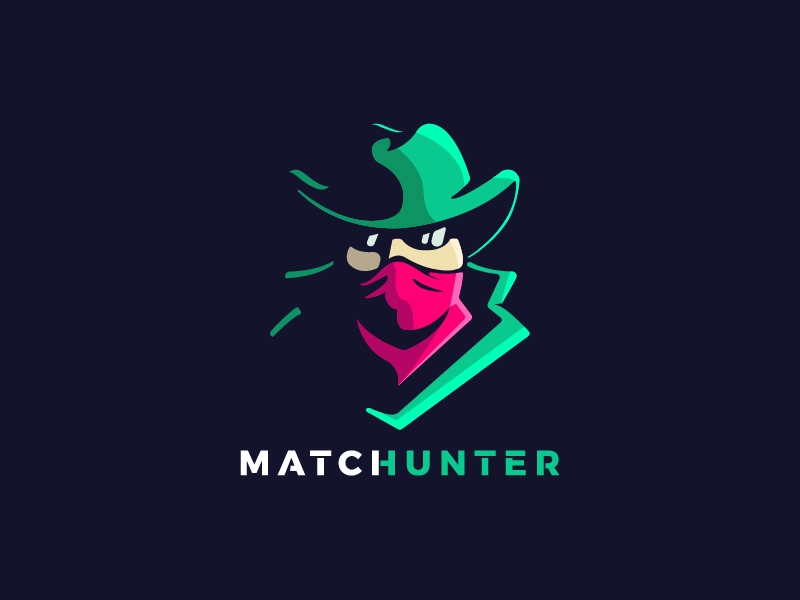 Match Hunter4 man logo man wild sport betting hunter hunt logo startup.webp
