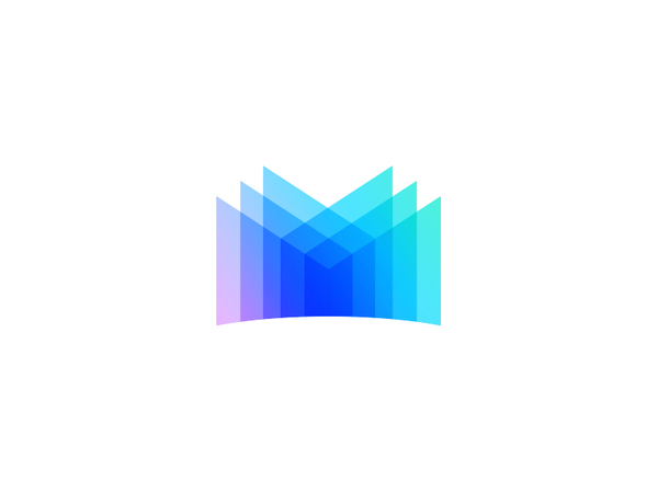 M Logo symbol mark transparency branding 3d gradient colorful property.webp