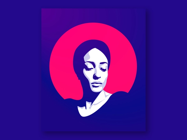 Portrait Illustration editorial face writer author digital vector adob.webp
