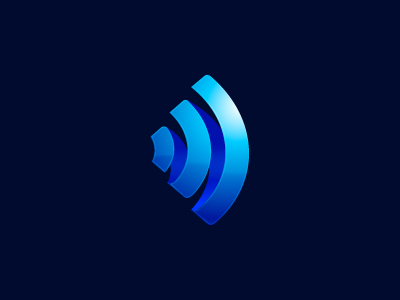 Wip radio 3d gradient fold growth logo wave.webp