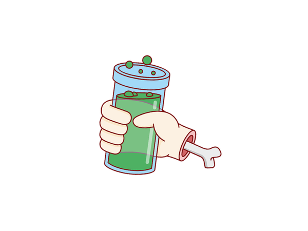 Chemistry bubbles green bulb bone arm chemistry.png