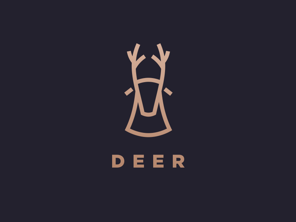 Deer antler deer animal line logo.png