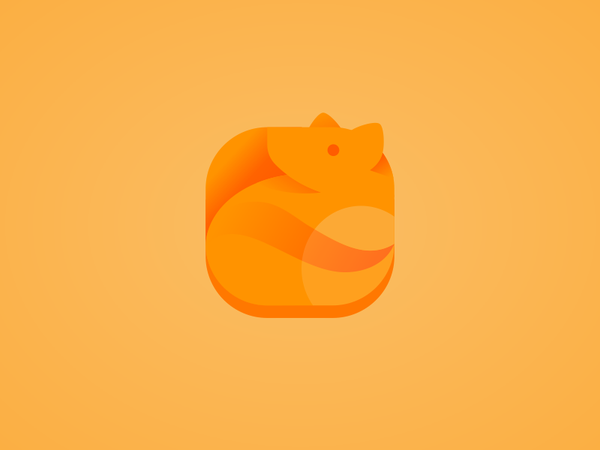 fox orange application illustration gradient logo fox icon.png