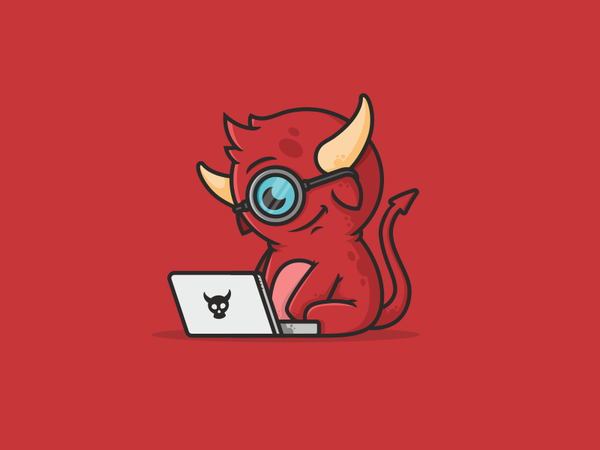 hell hell monster tail sitting red glasses horn laptop character damn.png
