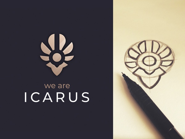 Icarus bird head man wings ikarus branding sign logo.jpg
