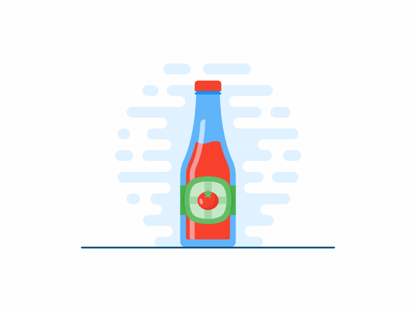 Ketchup label illustration wave flat bottle tomato ketchup.png