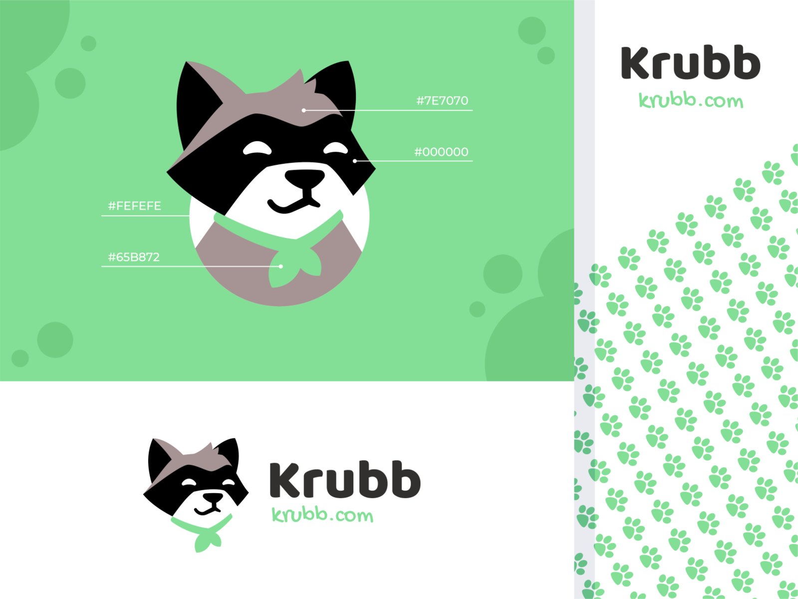 Krubb hiwow cloak character raccoon animal branding.png