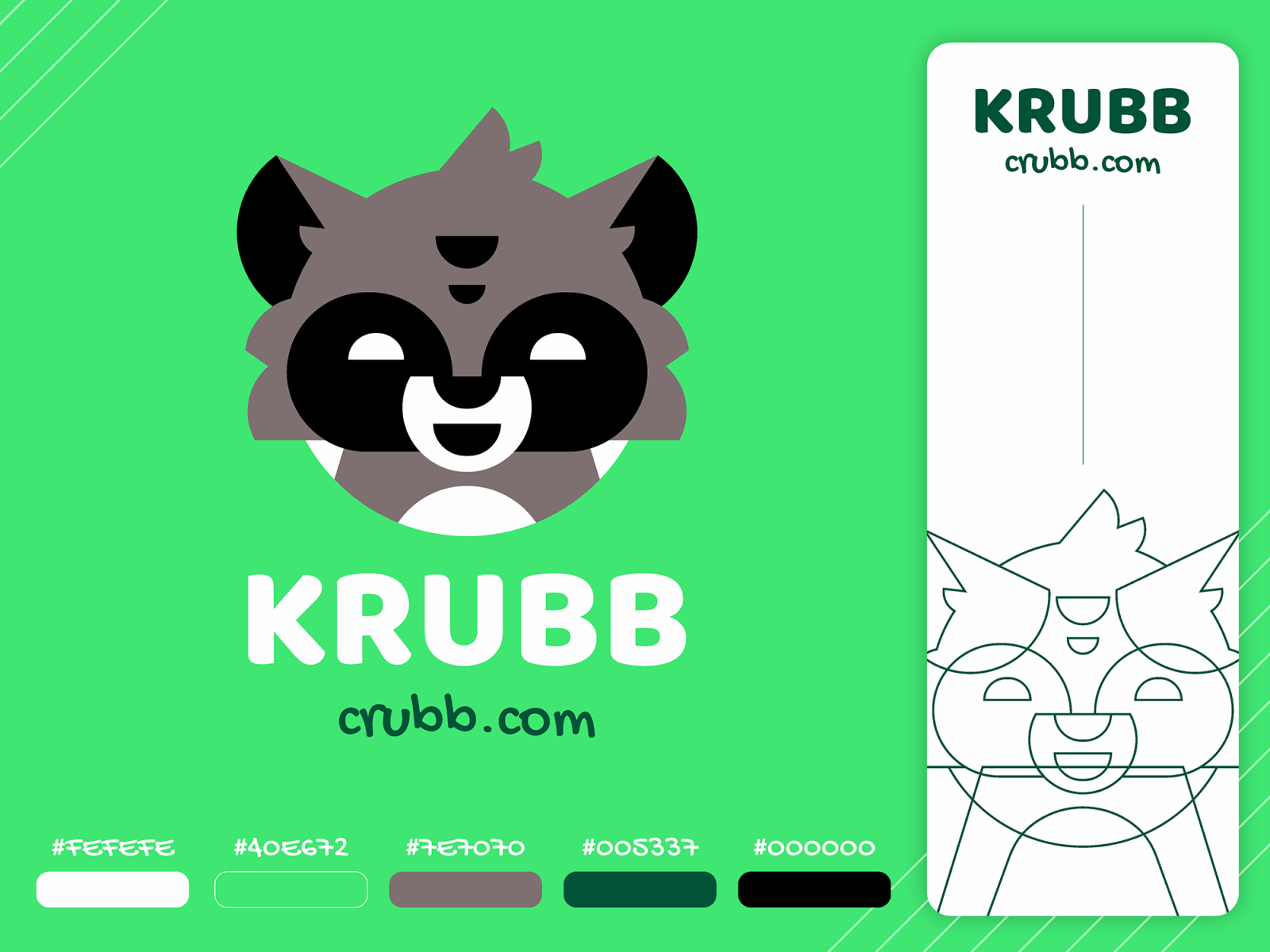 Krubb hiwow mask smile animal raccoon character sign logo.png