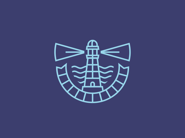 lighthouse line light water sea lighthouse logo.png