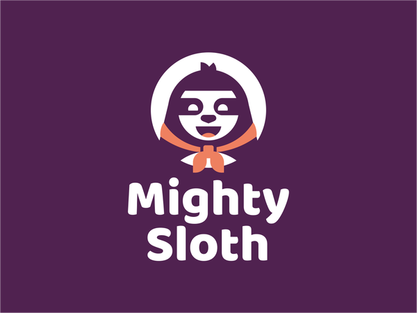 Mighty Sloth mighty cloak hero animal sloth character illustration log.png