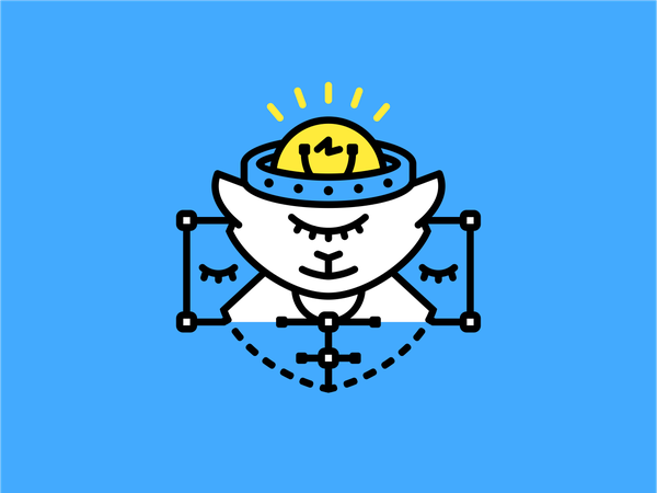 Monster asleep eyes idea cat light bulb vector monster illustration lo.png