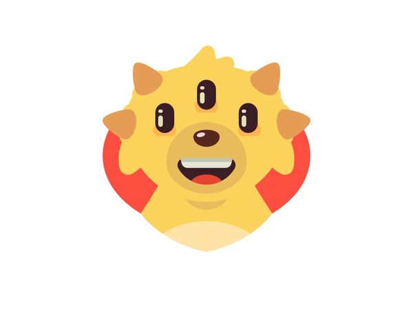 Monster flat eyes horns monster sign character logo.jpg