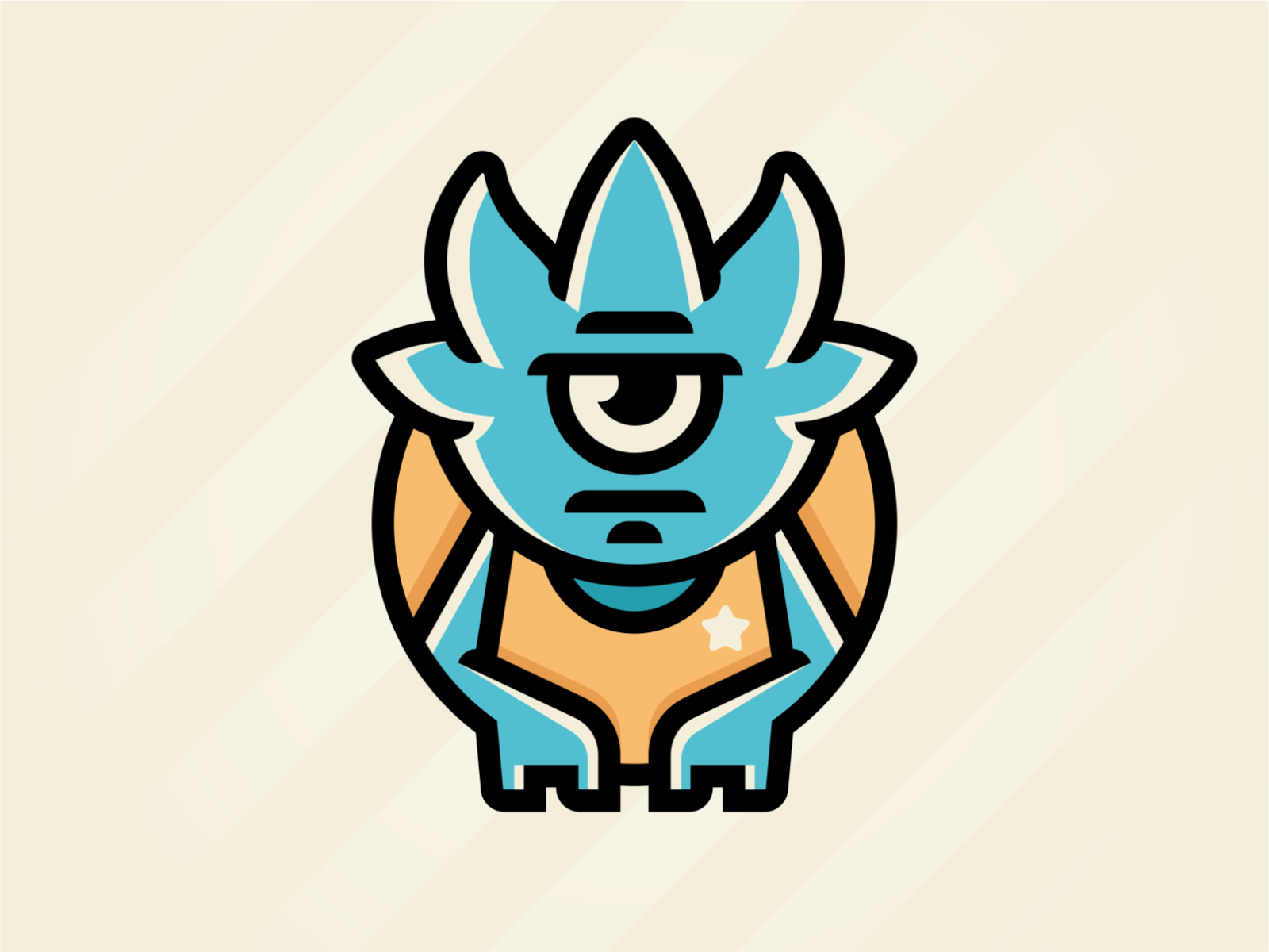 Monstro bad star cute cartoon evil character monster branding.png