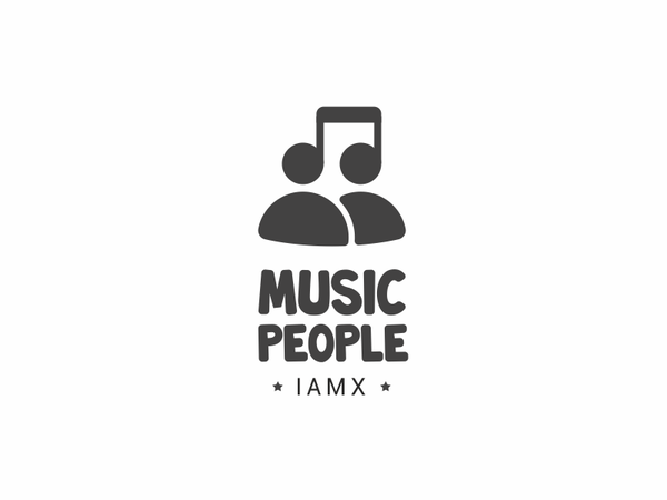 Music People iamx head mens logo note music.png
