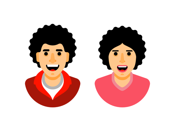 People clothes smile afro hairstyle people man woman character illustr.png