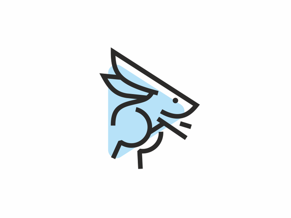 rabbit music ears play animal rabbit line logo.png